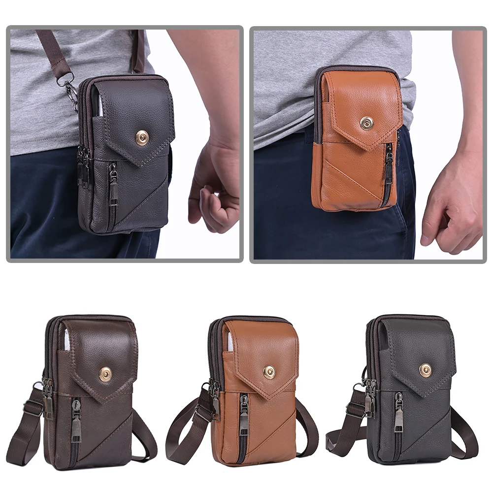 Men Stylish Crossbody Bag Waterproof Leather Simple Shoulder Bag Lightweight Fashion Sling Bag Male Travel Outdoor Bag