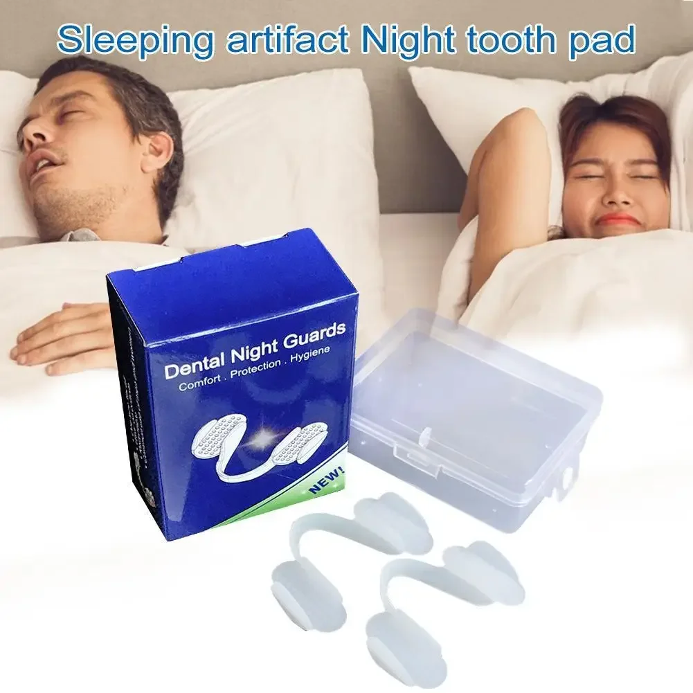2Pcs Mouth Grinds Soft Teeth Splint Protector Universal Anti-wear Silicone Tooth Pad for Grinding Clenching Teeth at Night