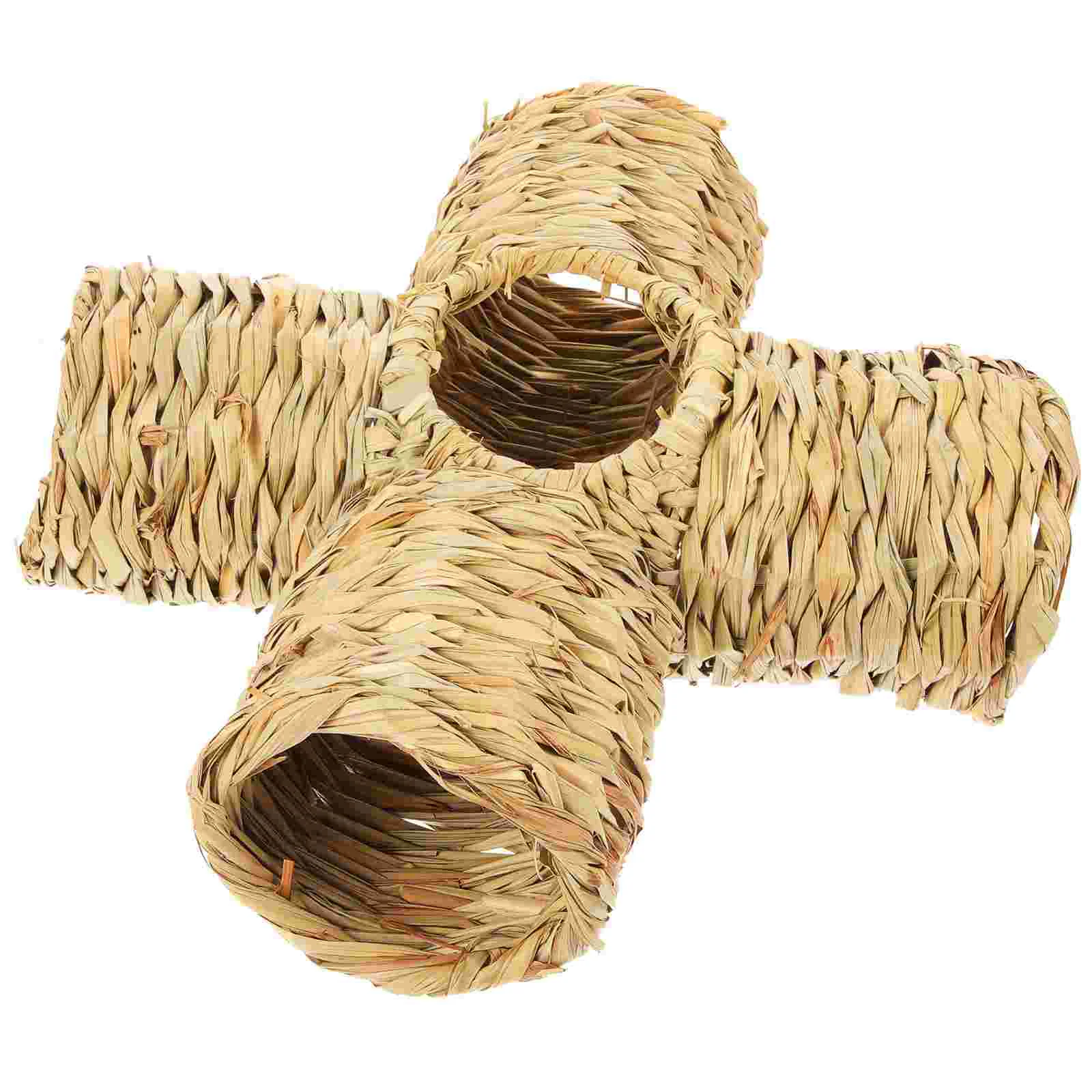 

Straw Woven Hamster Tunnel Toy Guinea Pig Grass House Rabbit Small Pet Natural Hideout Grass Hut Bunny Parrot Rabbit Hamster