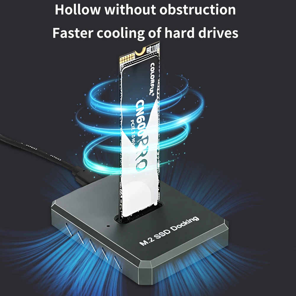 티쉬릭 SSD M2 NVME HDD 도킹 스테이션 M/M+B 키 NVME NGFF SATA M.2 듀얼 프로토콜 타입 C USB 하드 드라이브 인클로저 최대 10Gbps