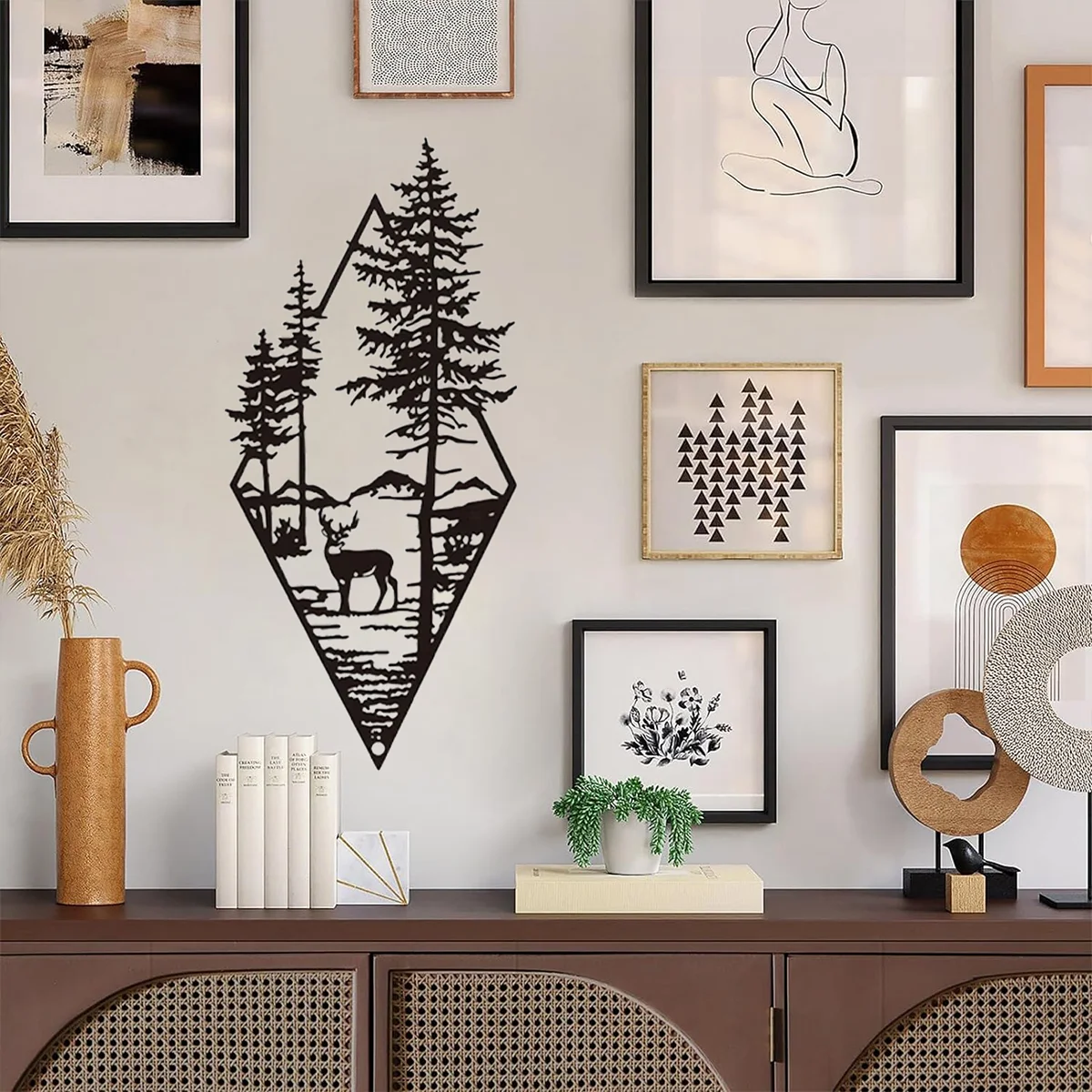 

Landscape Wall Art Deer Scene Metal Wall Hanging Art Ornaments Home Decor Metal Home Decor Modern Art Wall Ornaments Outdoo