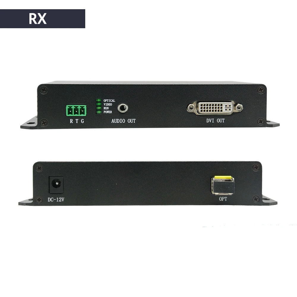 Uncompressed DVI Fiber Optical Extender 20KM Single Mode One Core LC DVI Fiber Transmitter Receiver