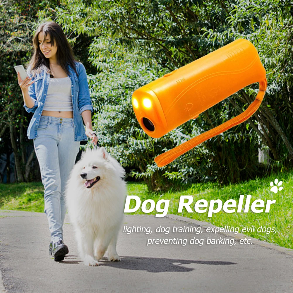 Dog Bark Deterrent Pet Bark Arrester 3 in 1 Dog Whistle Anti Barking Device Ultrasonic Dog Repeller Stop Barking Control Training Tool with Light
