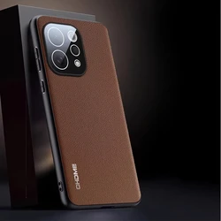 Leather Texture Shockproof Phone Case with Camera Lens Film Protection and Bumper Design for VIVO S50 (Brown)