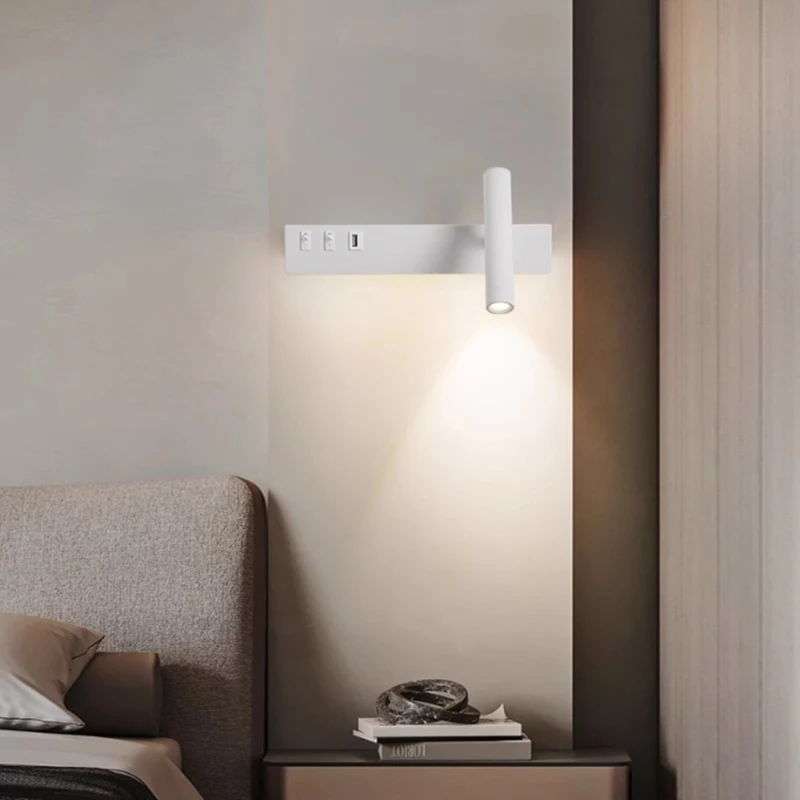 

Foyer Reading Wall Light Bedroom Bedside Living Room Spotlight Light With Switch USB Corridor Home Indoor Decor Sconce Lamps