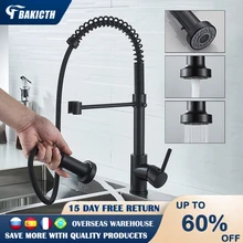 

Bakicth Kitchen Pull Out Spring Faucet Deck Mounted Mixer Tap 360° Rotation Stream Sprayer Nozzle Kitchen Sink Hot&Cold Tap