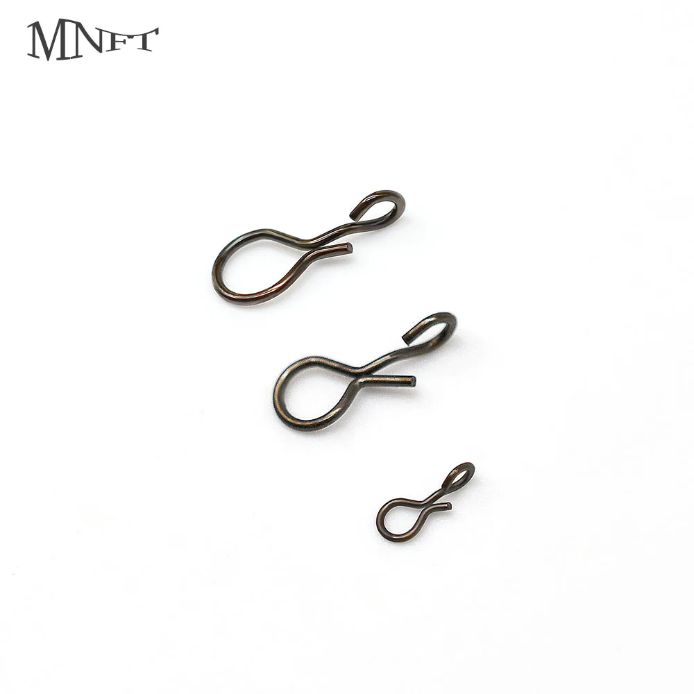 Fly Fishing Snap Quick Change for Flies Hook Lures Stainless Steel Lock Black Fishing Snaps Lures Clip Link 50Pcs