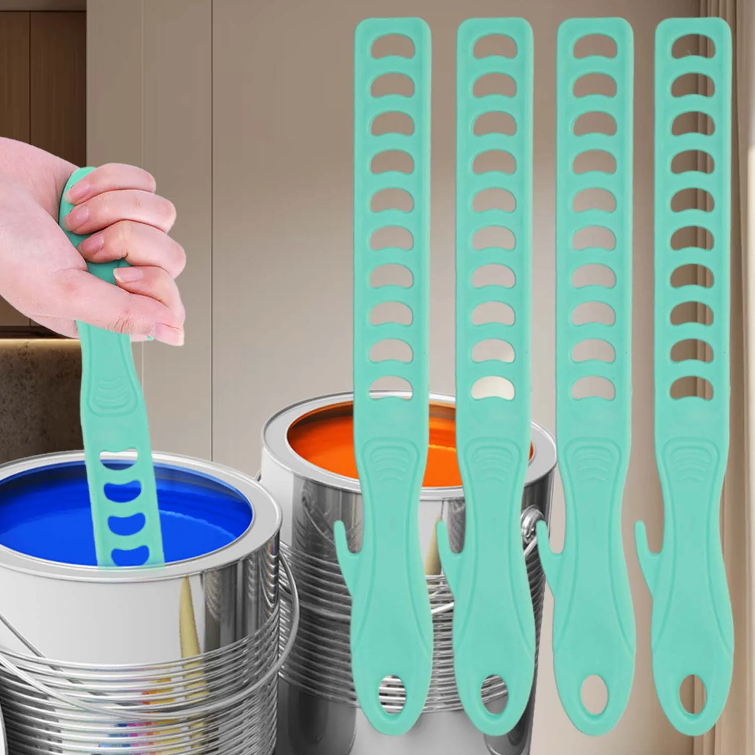 Plastic Paint Stirrers Set Manual Stirring Sticks Reusable Lightweight Mixing Tool Paint Stir Rod Bar for Home Renovations Tasks