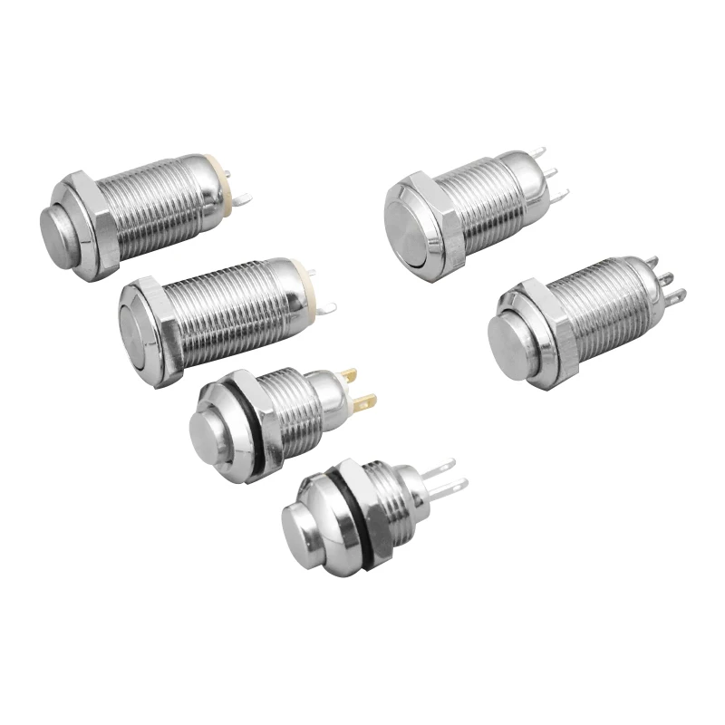 Interruttore A Pulsante In Metallo Impermeabile Da 10Mm Ripristino Momentaneo Autobloccante Fisso 1A/250Ac Modifica Del Computer Per Moto