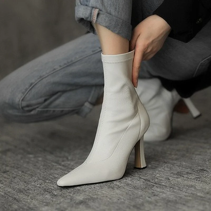 High-heeled Ankle Boots Women 2022 New Autumn and Winter Thin Boots Stiletto Ladies Boots High Heels Fashion Woman Dress Shoes