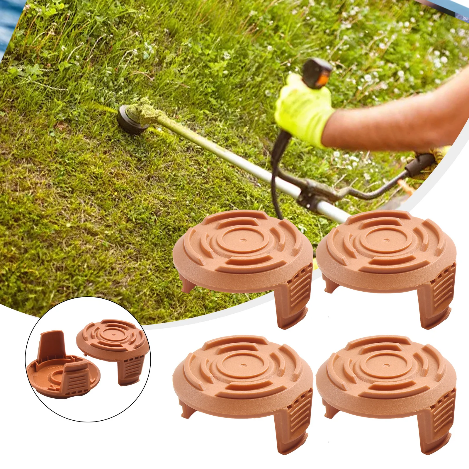 Set Of 4 Replacement Spool Line Cap Covers Compatible With For Worx WG150 WG160 WG163 WG165 WG175 WG180 String Trimmer