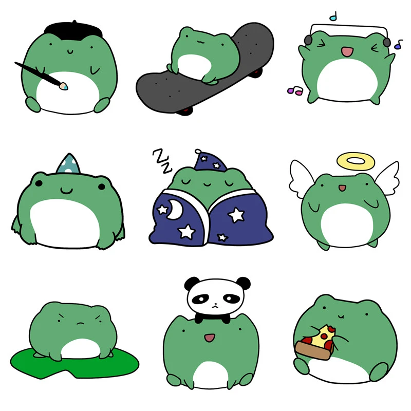 Cute Skateboard Frog Patches For Clothes Heat Transfer Thermal Stickers