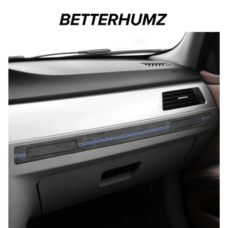 For BMW E90 E92 E93 Alcantara Copilot Cup Holder Panel Trim Strip Performance Sticker Car Interior Tuning Accessories car interior trim car cup holder