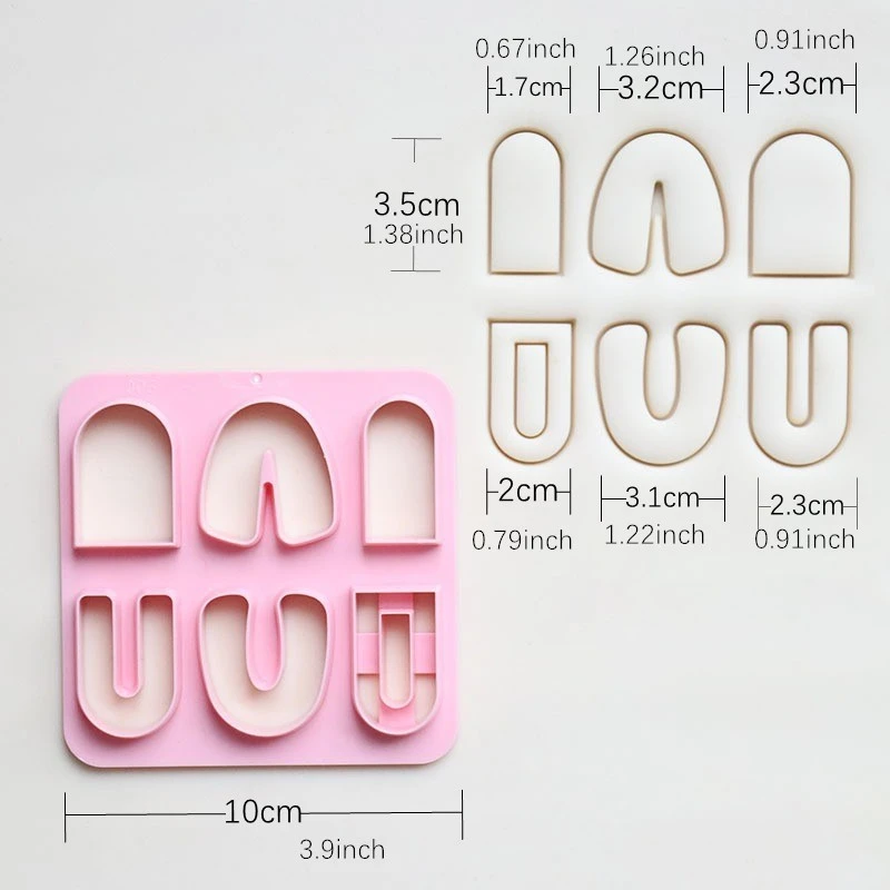SNASAN Verschiedene Formen Polymer Clay Ohrringe Cutter Form Geometrie Tonform Polymer DIY Ton Schmuck Werkzeug – Detail 7