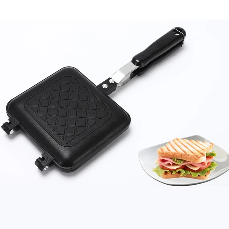 1 Stück gegrillte Sandwich maschine Brot Toast Frühstücks maschine Antihaft-Aluminium Flip Pan Küchen werkzeug