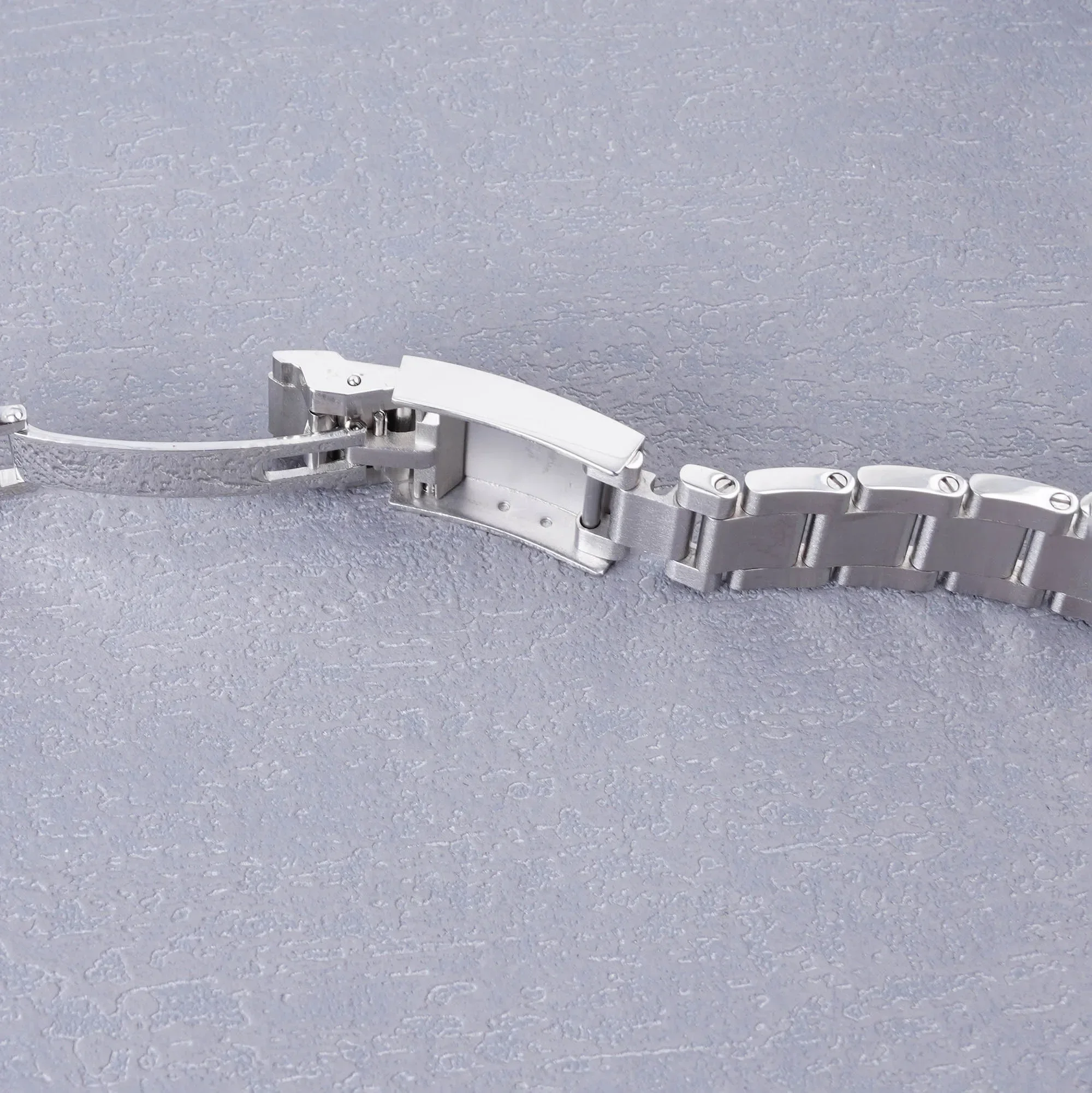 Rolamy 18mm Watch Band Strap Oyster Style 316L Stainless Steel