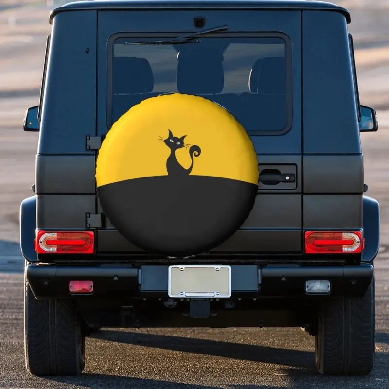 Black Cat Hill Spare Tire Cover for Jeep Grand Cherokee Cartoon Kitten 4WD  4x4 SUV Car Wheel Protectors 14