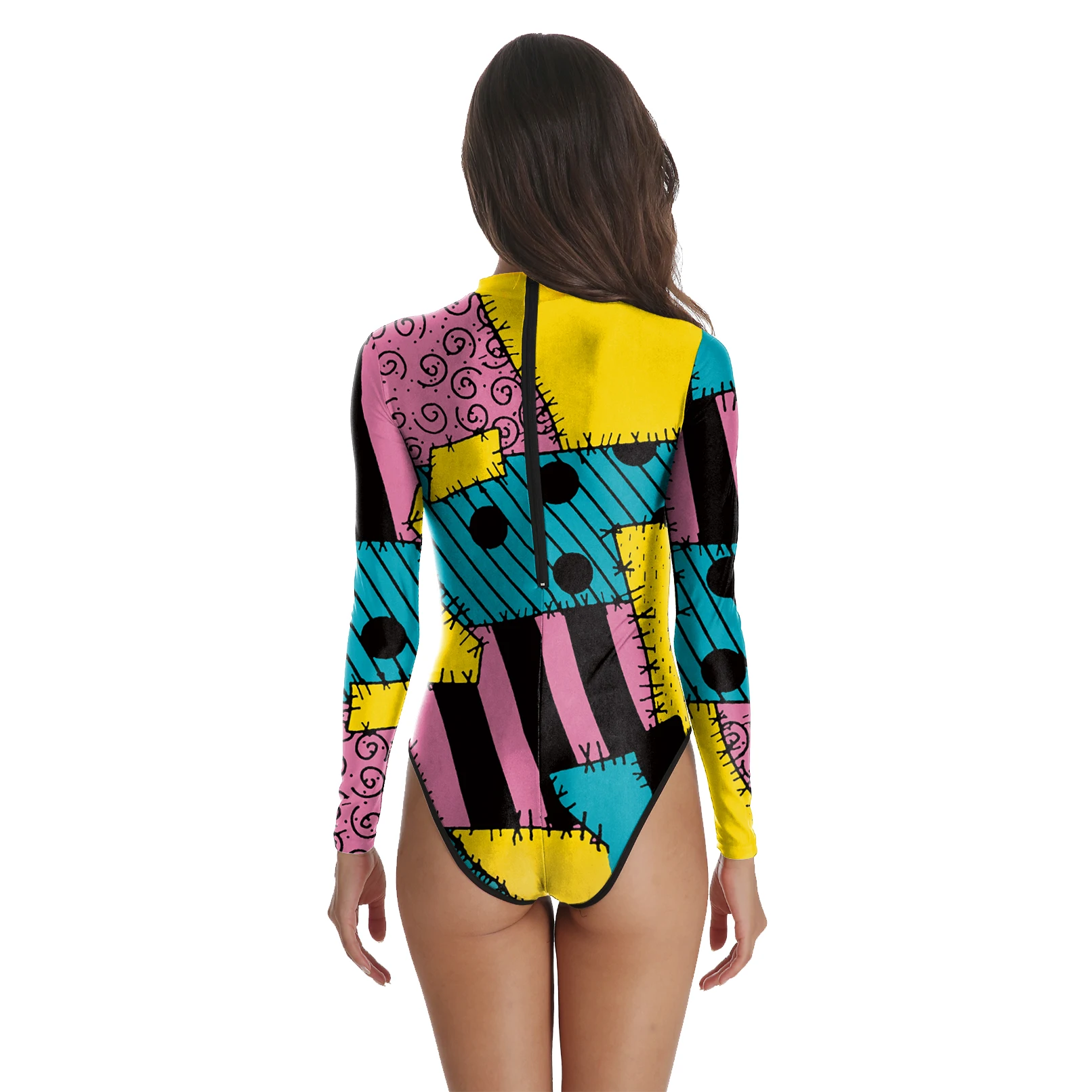 Women Anime Movie Tops Sally Halloween Cosplay Costume Christmas 3D Printing Catsuit Carnival Party Zentai Long Sleeved Catsuit