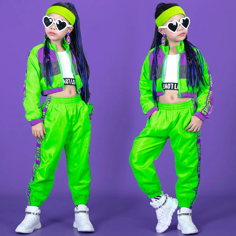 LOlanta Girls 3Pcs Hip Hop Dance Clothing Set Kids Modern Jazz Team Performance Costume Casual Wear 4-14 Years