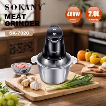 SOKANY7020 Meat Grinder, Electric Cooking Machine, Vegetable Chopper and Garlic Mincer, Garlic Paste Wizard, 2-Liter Large Capac 1