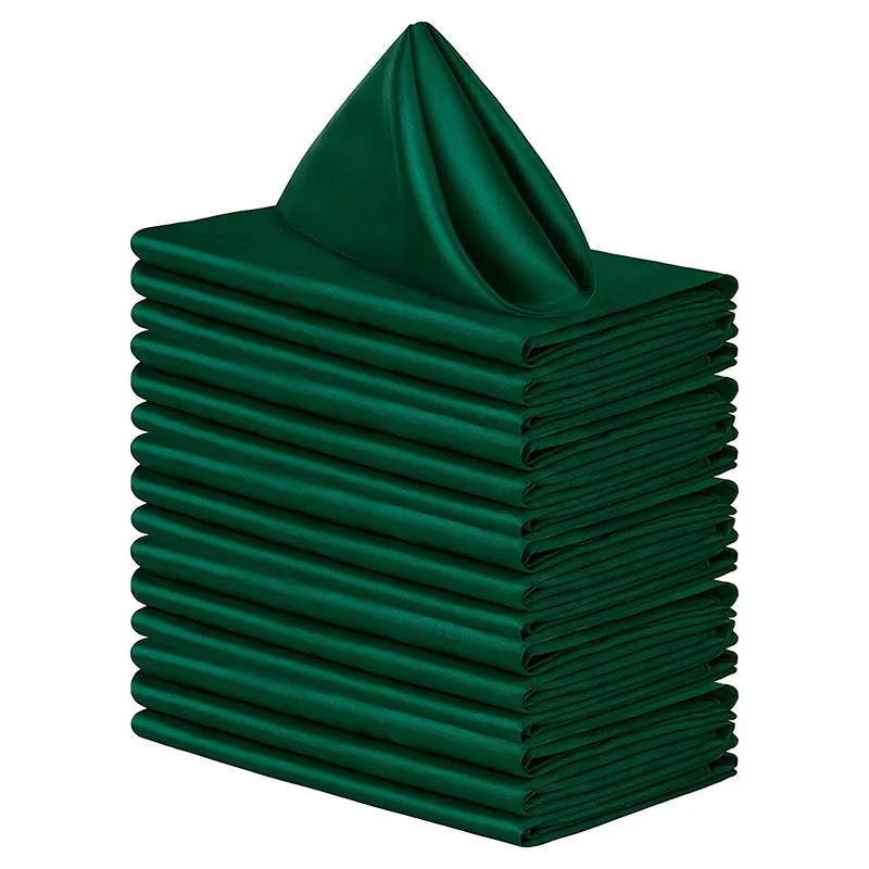 High-Density Satin Polyester Napkins - Square Silk-like Dinner Placemats for Restaurants