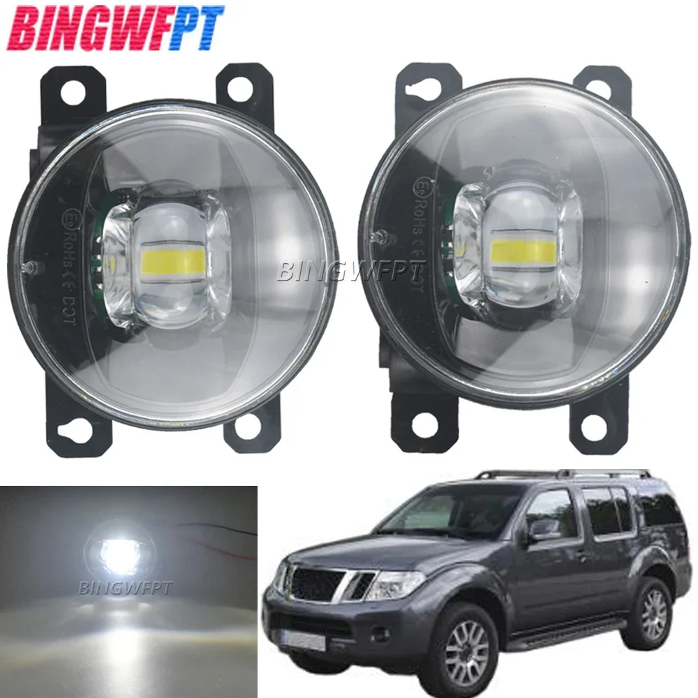 

2PCS/LOT Car H11 Front Bumper LED Lens Fog Daytime Running Lamp DRL 12V Fog Light Assembly For Nissan Pathfinder R51 2005-2012