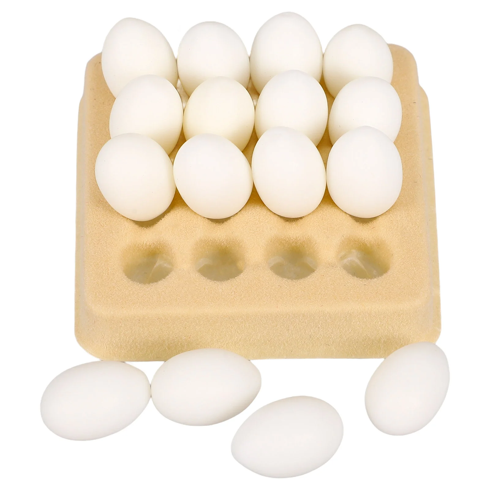 

1 Set Mini Simulation Egg Miniature Fake Egg Model Tiny Eggs with Mini Tray