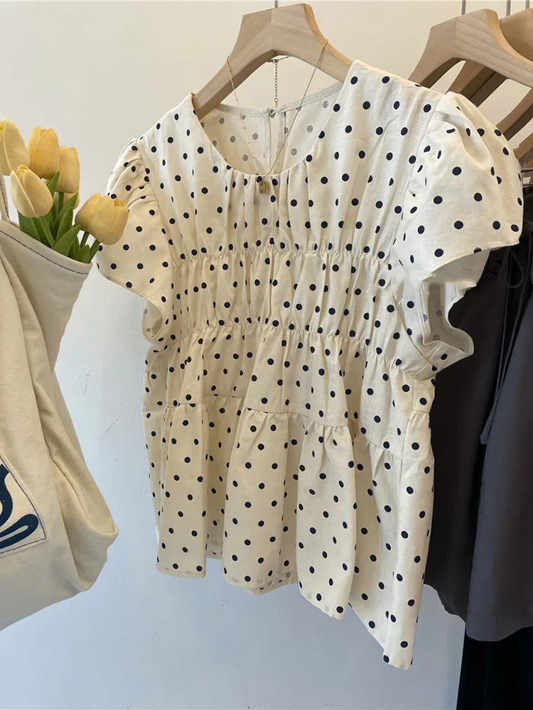 

Women Short Sleeve Print Sweet Shirts Korean Fashion Style Summer Chic Design Tender Casual Tops Pullover T-shirt