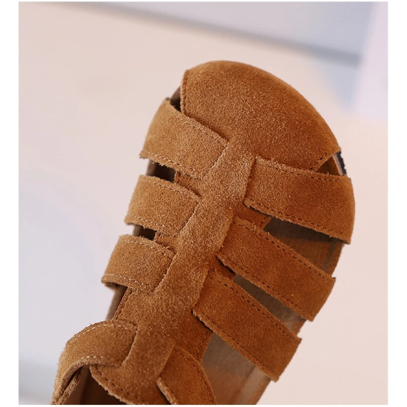 Baby Shoes Kids Shoes Children Sandals Kids Sandals Beach Shoes Suede Leather Girl Sandals Soft Cowhide Summer Children Beach Shoes Genuine Leather Baby Boys Gladiator Sandals