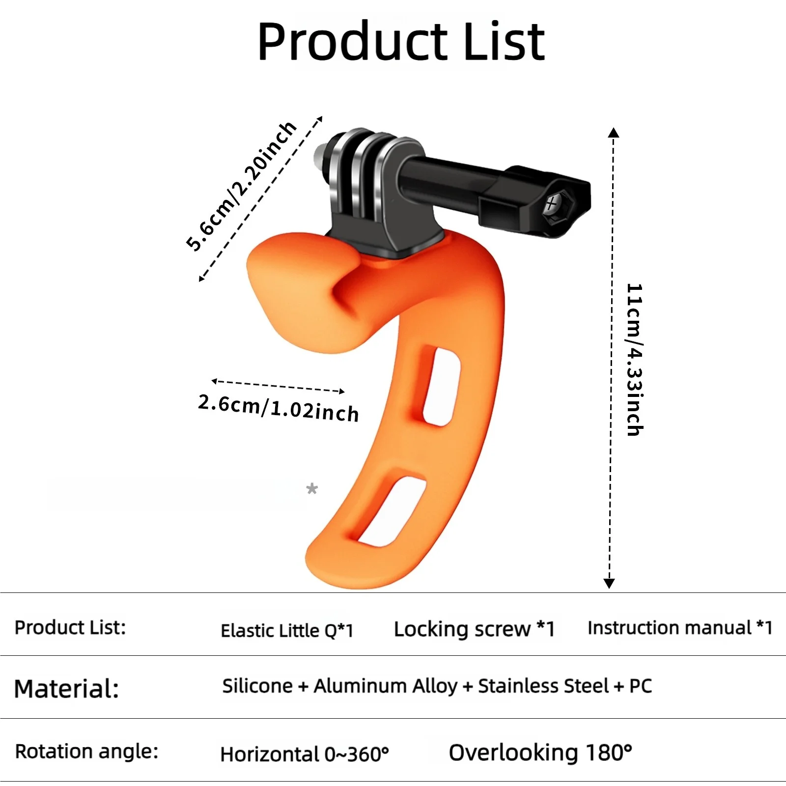 Ronkoen Action Kamera Einstellbare Silikon Halterung Mini Flexible Halterung Für Gopro Insta360 DJI Action Kamera Zubehör – Detail 1