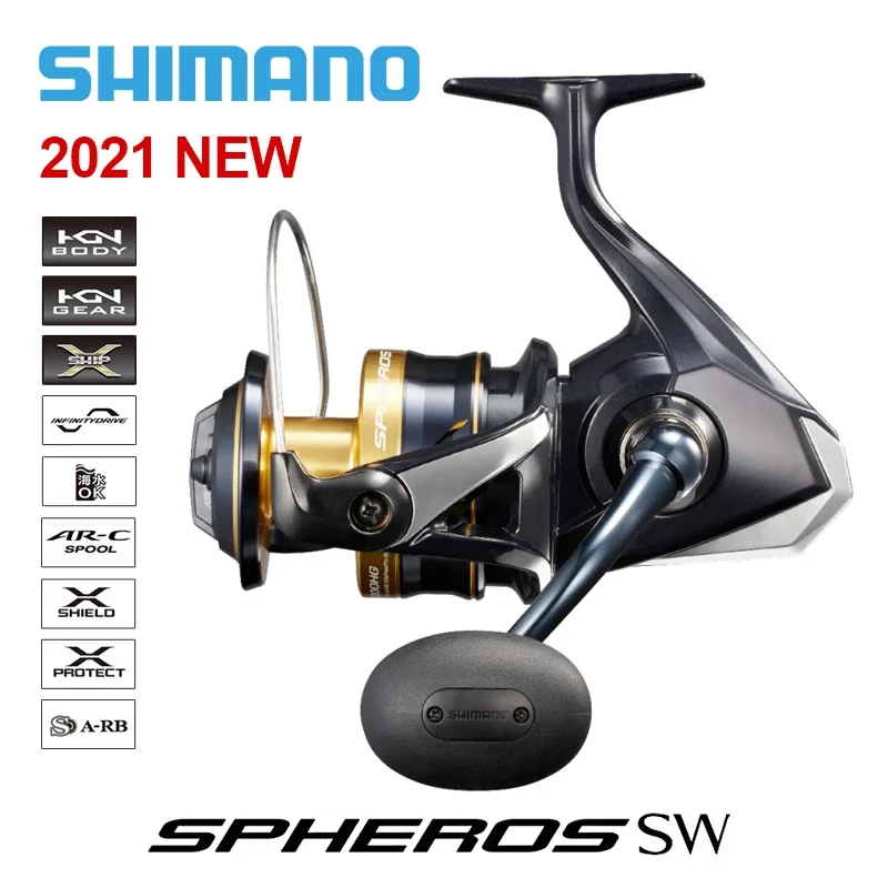 

2021 NEW SHIMANO SPHEROS SW 6000/8000 Surf Spinning Fishing Reels 4+1BB Low Gear Ratio Jigging Trolling Saltwater Reel Fishing