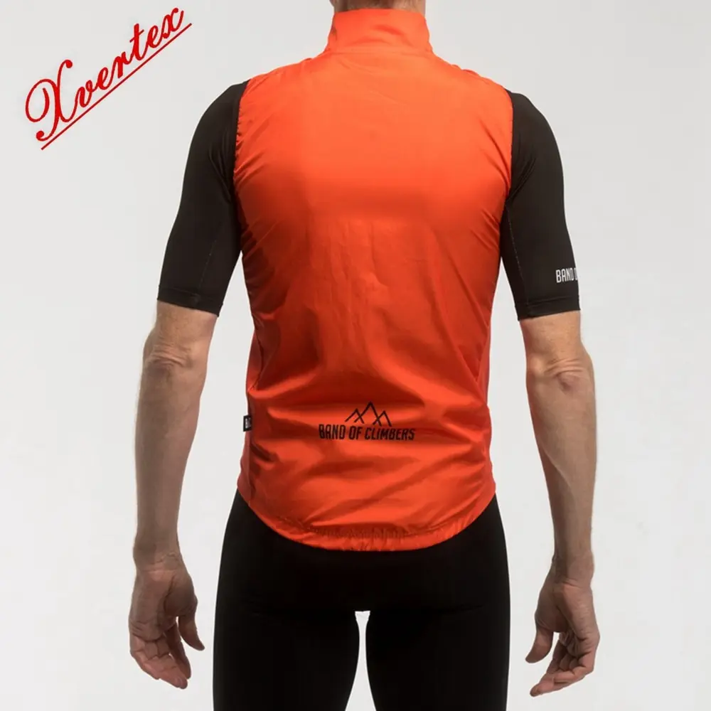 Orange Black Bicycle Gilet MTB RIDE Windproof Sleeveless Garment Cycling Vest Road Bike Team Race Tops Wear