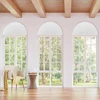 1PC self-adhesive arched pleated curtains for bedroom shading, sun shading, non perforated blinds, disposable curtains 1