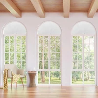 1PC self-adhesive arched pleated curtains for bedroom shading, sun shading, non perforated blinds, disposable curtains 1