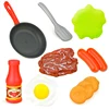 8PCS Kitchen Food Toys Simulation Kitchenware Play Set Pretend Play Pot Steak Vegetable Bread Hot Dog Omelette Children Girl Toy 6