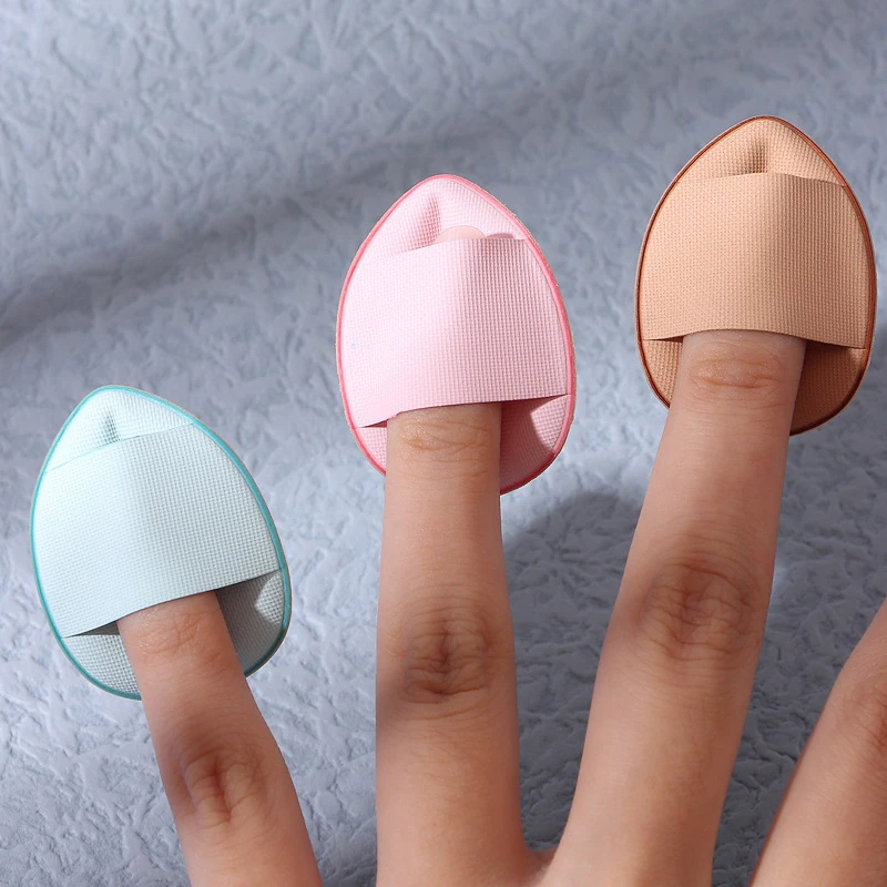 

7pcs Mini Size Professional Cosmetic Cushion Puff Concealer Foundation Detail Puff Finger Puff Set Makeup Sponge Storage