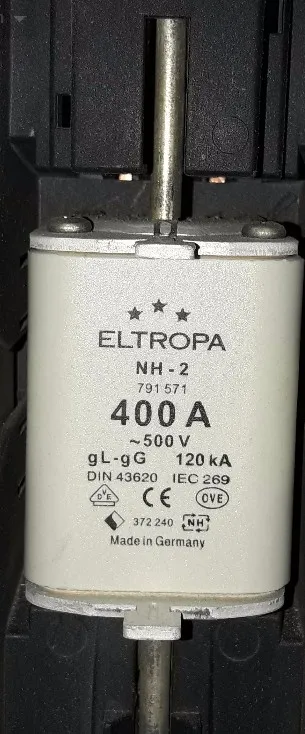 

Fuses: ELTROPA NH-2 400A 500V 120KA gL-gG 791571 / NH-2 315A 500V 791569 / NH2 ETI 315A 500V / NH2 ETI 200A 500V gG