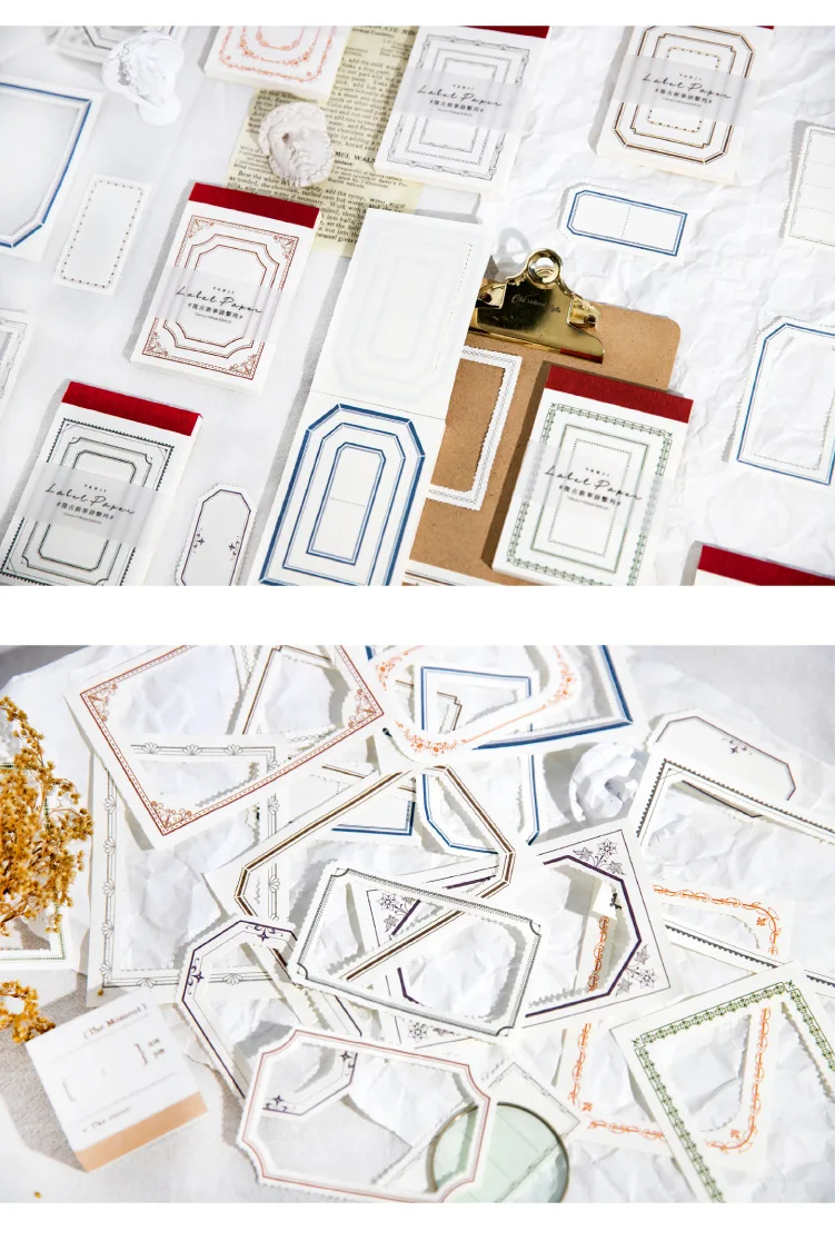50 Stück einfache, reißbare Haftnotizblock-Materialien im Stil | DIY-Zubehör für handgefertigte Sammelalben und Alben – Detail 6