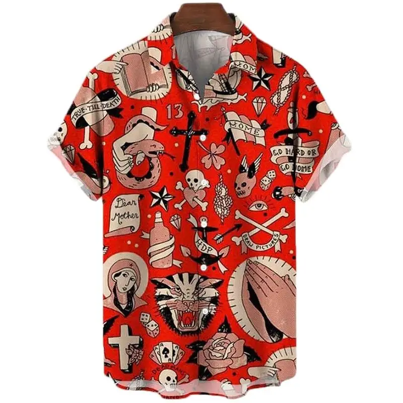 Animal Elements Print Shirts für Männer 3D Tiger Grafik T