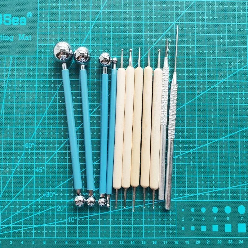 PATIKIL 15 strumenti per modellare l'argilla in silicone, strumento per modellare e punteggiare l'argilla, strumento per modellare e punteggiare, per ceramica, argilla, pittura, nail rocce, nero (5