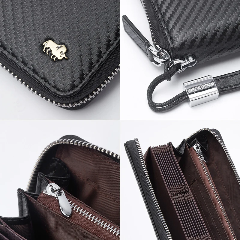 بيسون دينيم محفظة رجالية طويلة مصممة حديثًا، عالية...