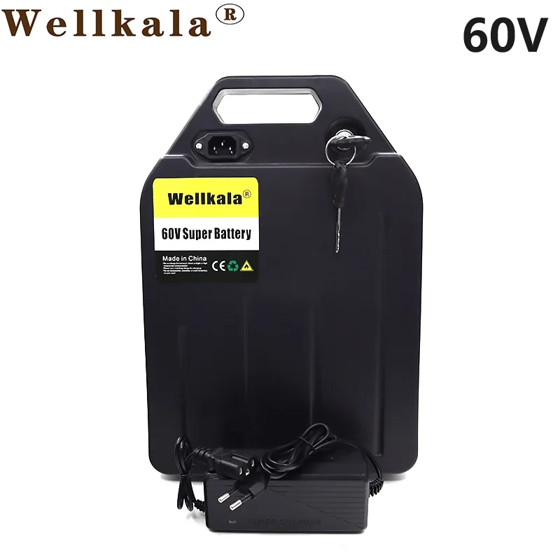 

Aviation Arrival 60V Super Battery Waterproof Lithium Ion Rechargeable Battery Pack with Charger,for:Electric Bicycles,GolfCarts