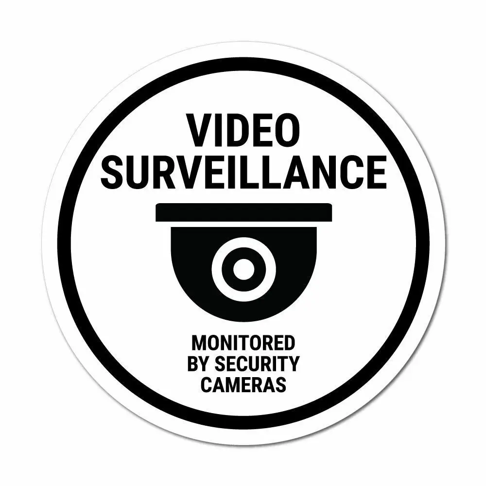 Video Surveillance Sticker Decal Window Sign Graphic Bin Car Safety