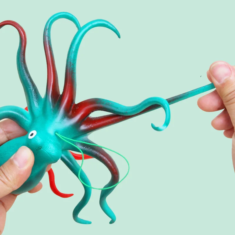 Children's Funny Toys Simulation Octopus Toy Model Soft Elastic Toys Animal World Decoration Squid Education Puzzle Cognition