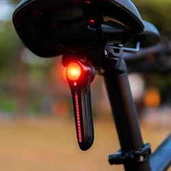 Waterproof USB Rechargeable LED Smart Bicycle Taillight (Black)