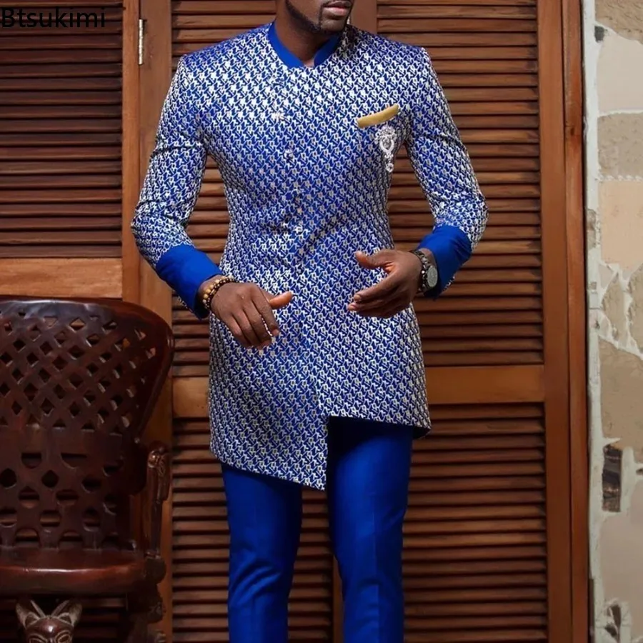 Hauts musulmans pour hommes, Style ethnique, manches longues, col montant, chemises décontractées, Slim, ourlet irrégulier, chemisiers pour hommes, maroc, dubaï, 2026