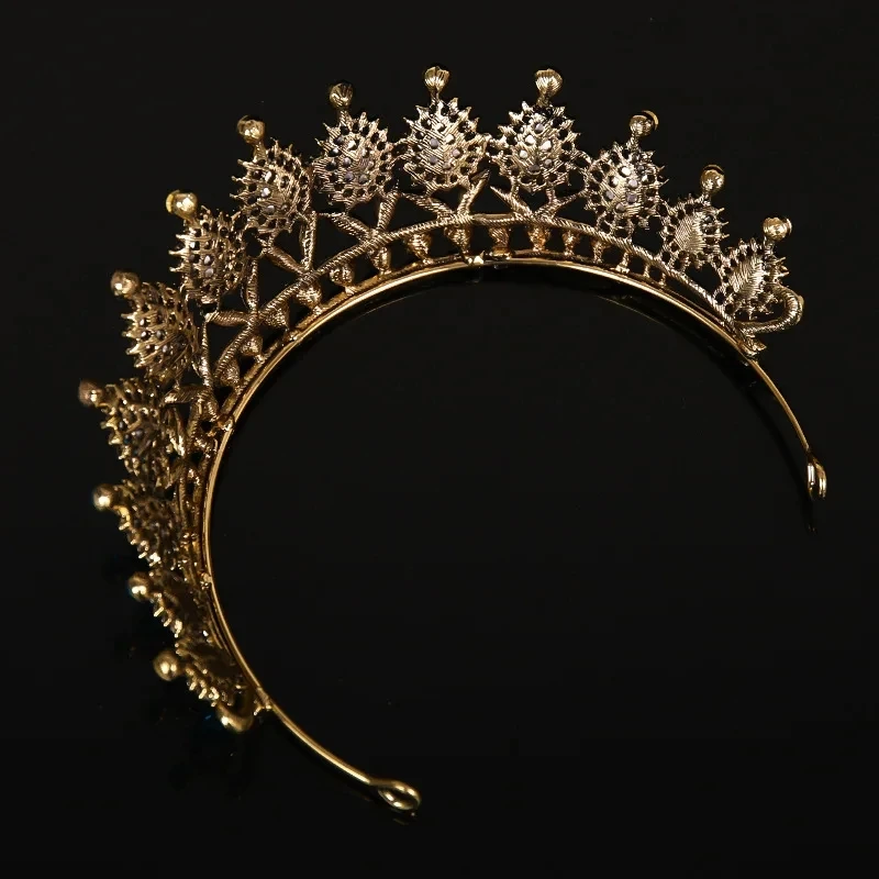 تاج الزفاف الفاخر خمر اللون كريستال عقال موضة متنو...