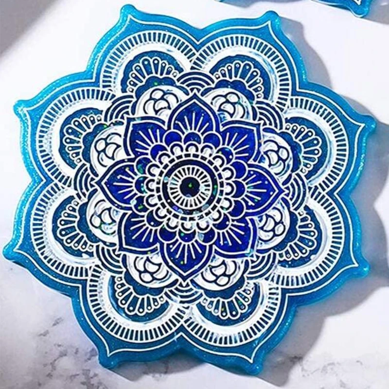 Mandala Coaster Silicone Mold DIY Epoxy Resin Mold Concrete Casting Plaster Craft Coaster Home Decoration Placemat Making Tool silicone mold