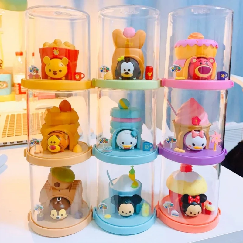 Genuine Disney Tsum Series Mystery Box Mickey Mouse Minnie Action Figure Blind Box Mini Doll Decoration Mickey Toy Cake Gift