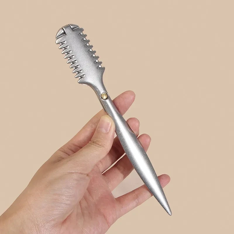 Double Side Thinning Razor Zinc Alloy Barber Manual Shaving Razor for Saon Professional Hair Cutting Knife Holder Salon Tool